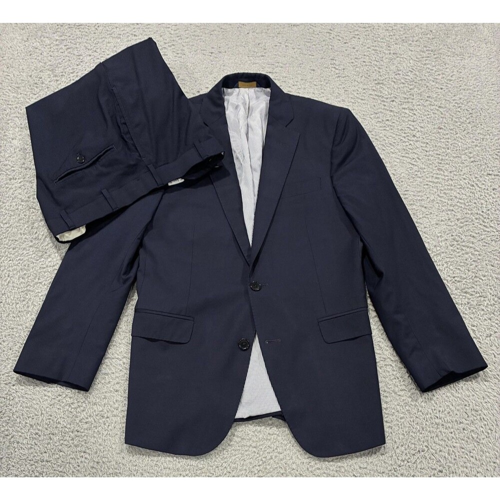 Brooks Brothers Suit Mens 38S Navy Explorer Regent Fit Stretch Wool 36x30